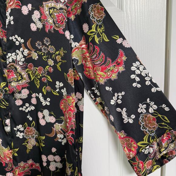 Vintage Cal H Hall Women's Floral Satin Pockets Maxi Dress Size P/ Small - Picture 6 of 16